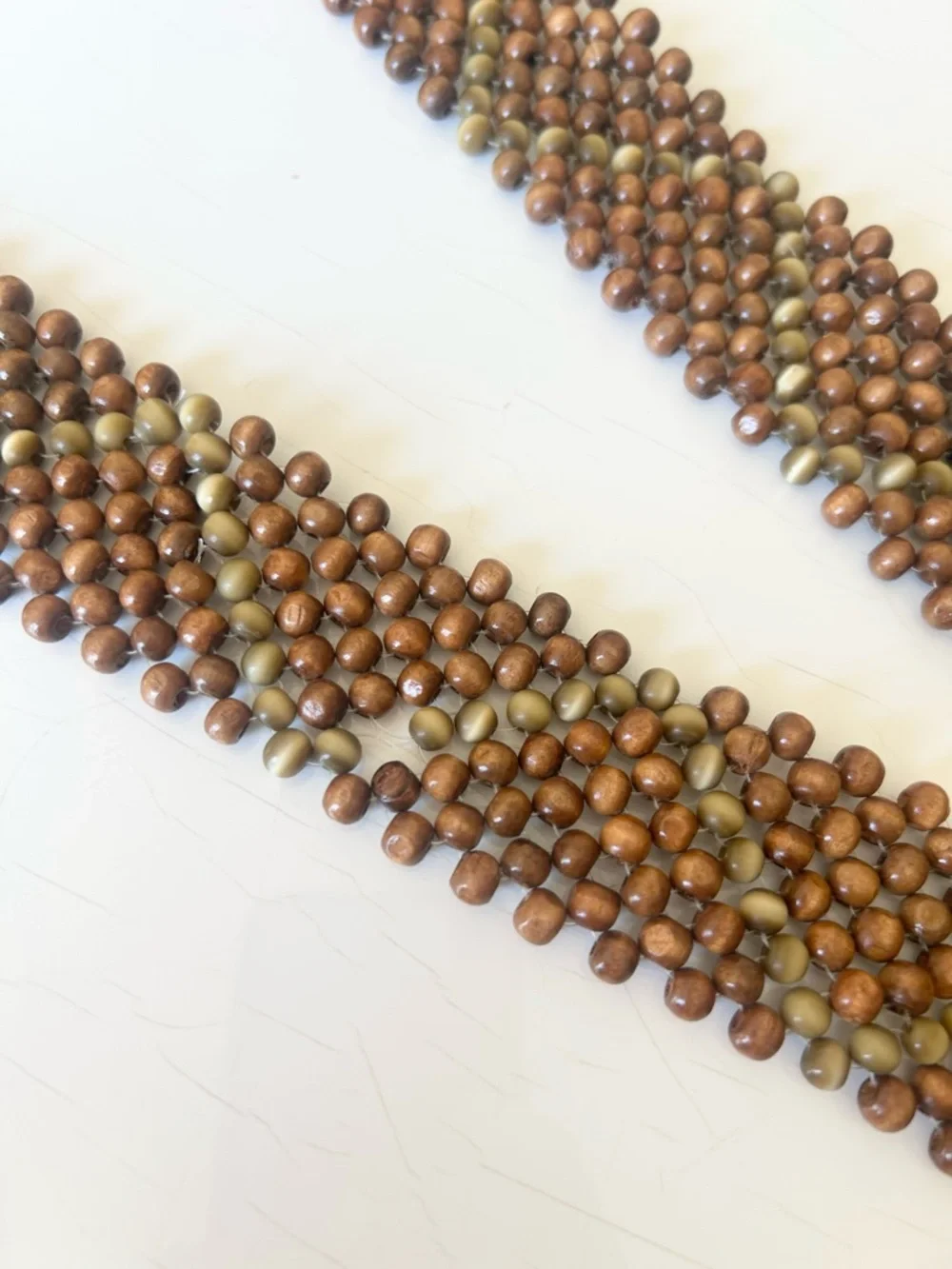 Vintage Boho Brown Beaded Tie Tassel Belt Festival Coachella